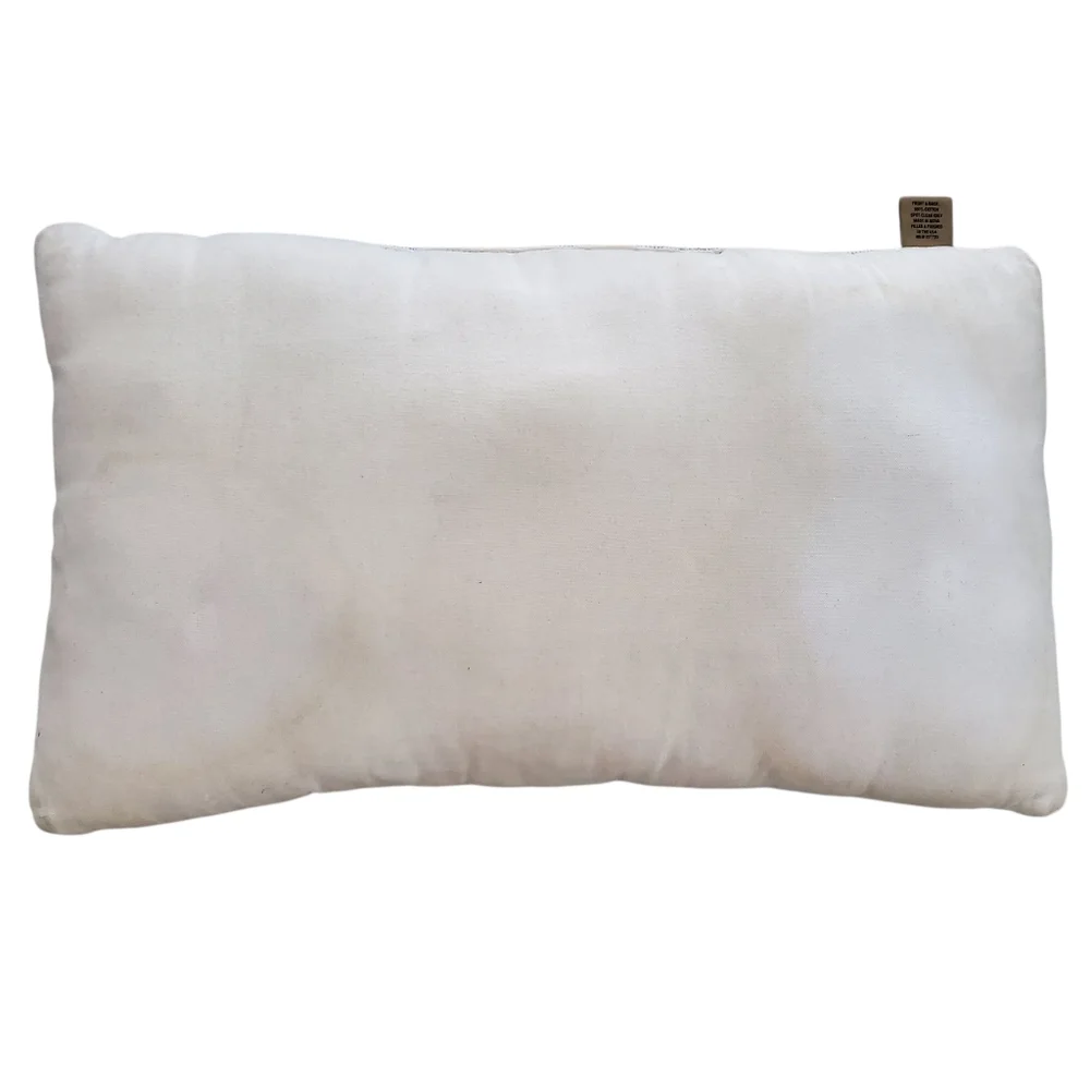 Devi Designs Pillow Farmhouse Beige Blue‎ Geometric Design 26x15 Light Dirt Mark